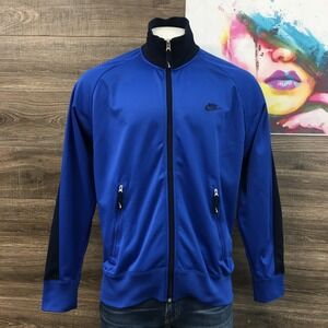 VINTAGE Nike Mens Y2K Track Jacket Blue Full Zip Athletic Sportswear XL